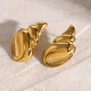 1 Pair Simple Style Droplet Shape Stainless Steel  Gold Color Women's Stud Earrings h5 